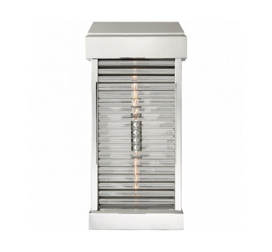 Polished Nickel - Dunmore Curved Glass Louver vägglampa brons