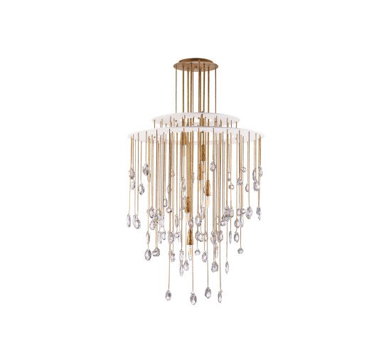 null - Hailee Sculpted Chandelier Natural Brass