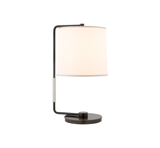 null - Swing Table Lamp Soft Silver/Silk Shade
