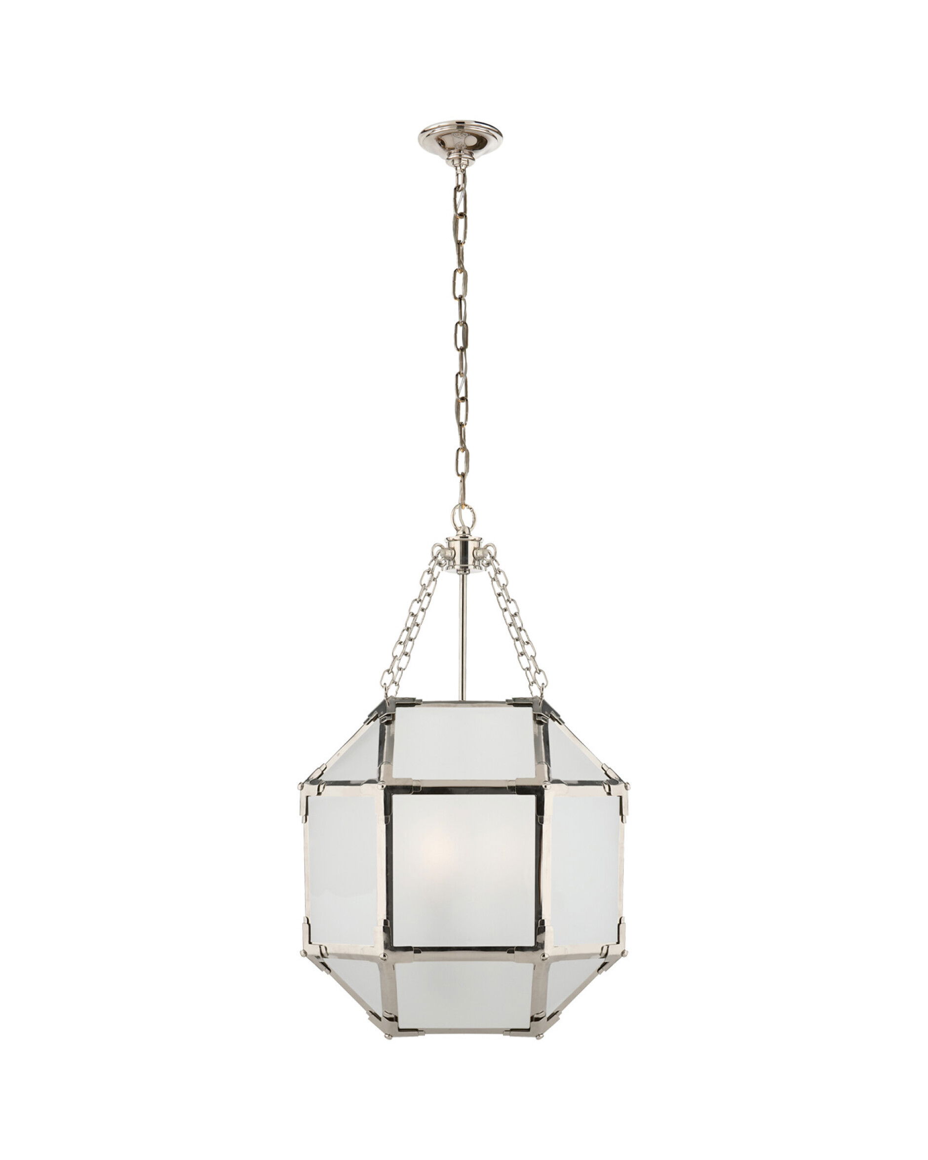 Morris taklampa nickel/frostat glas S