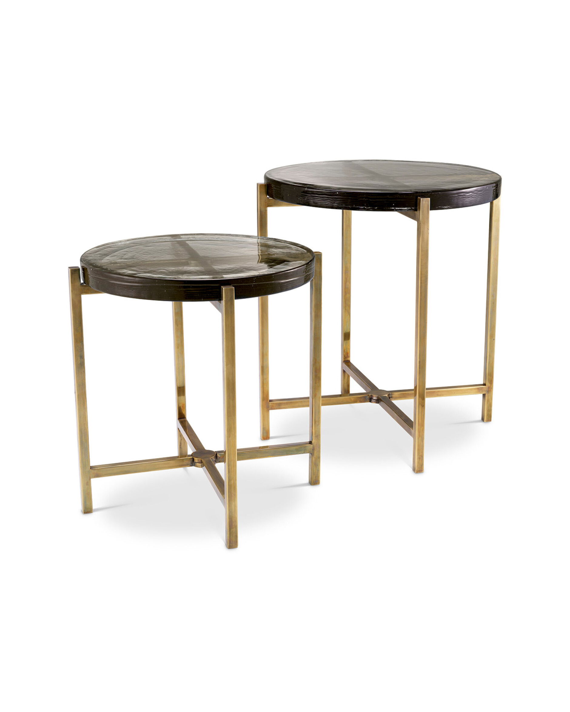 Haymann sidobord antik mässing 2-Set