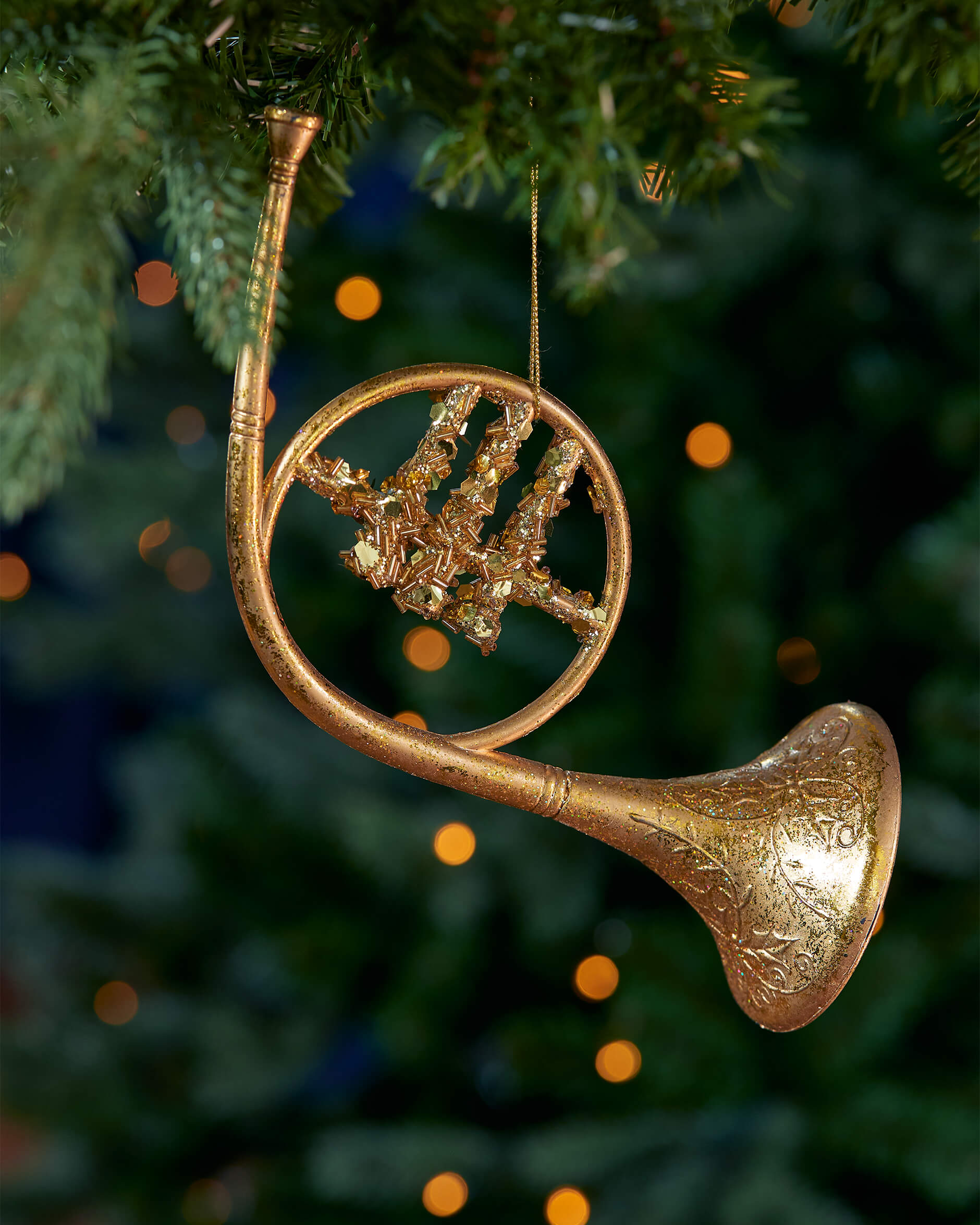 Harvey valthorn julgransdekoration guld 24cm