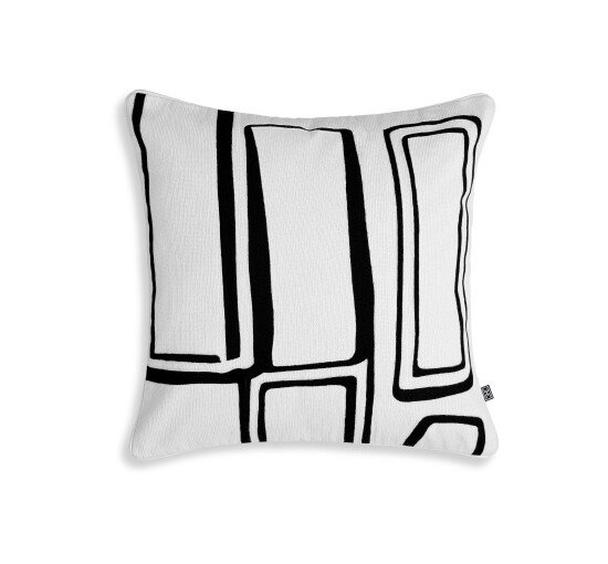 Black/White - Ribeira Cushion beige white