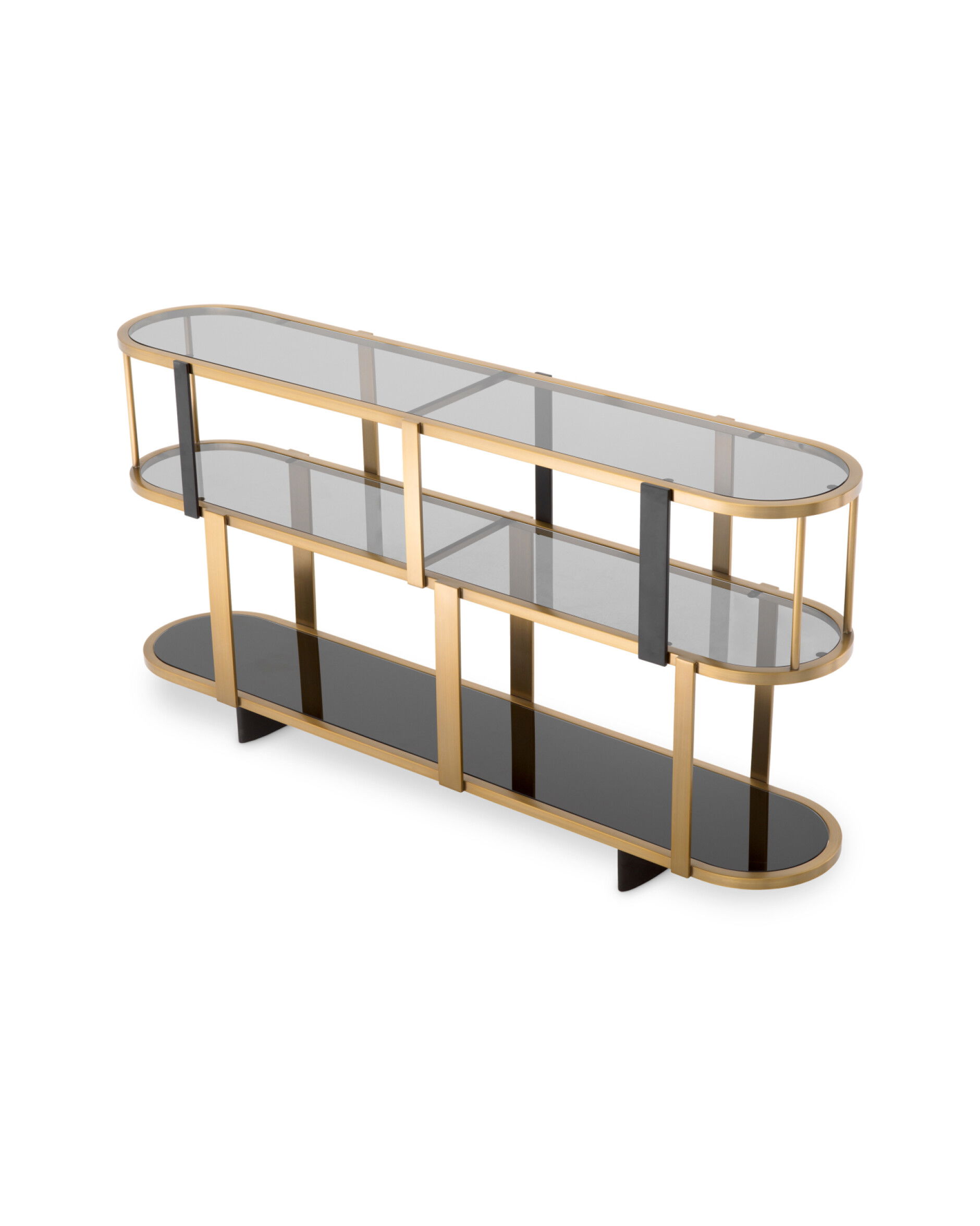 Clio hylla rund låg borstad mässing