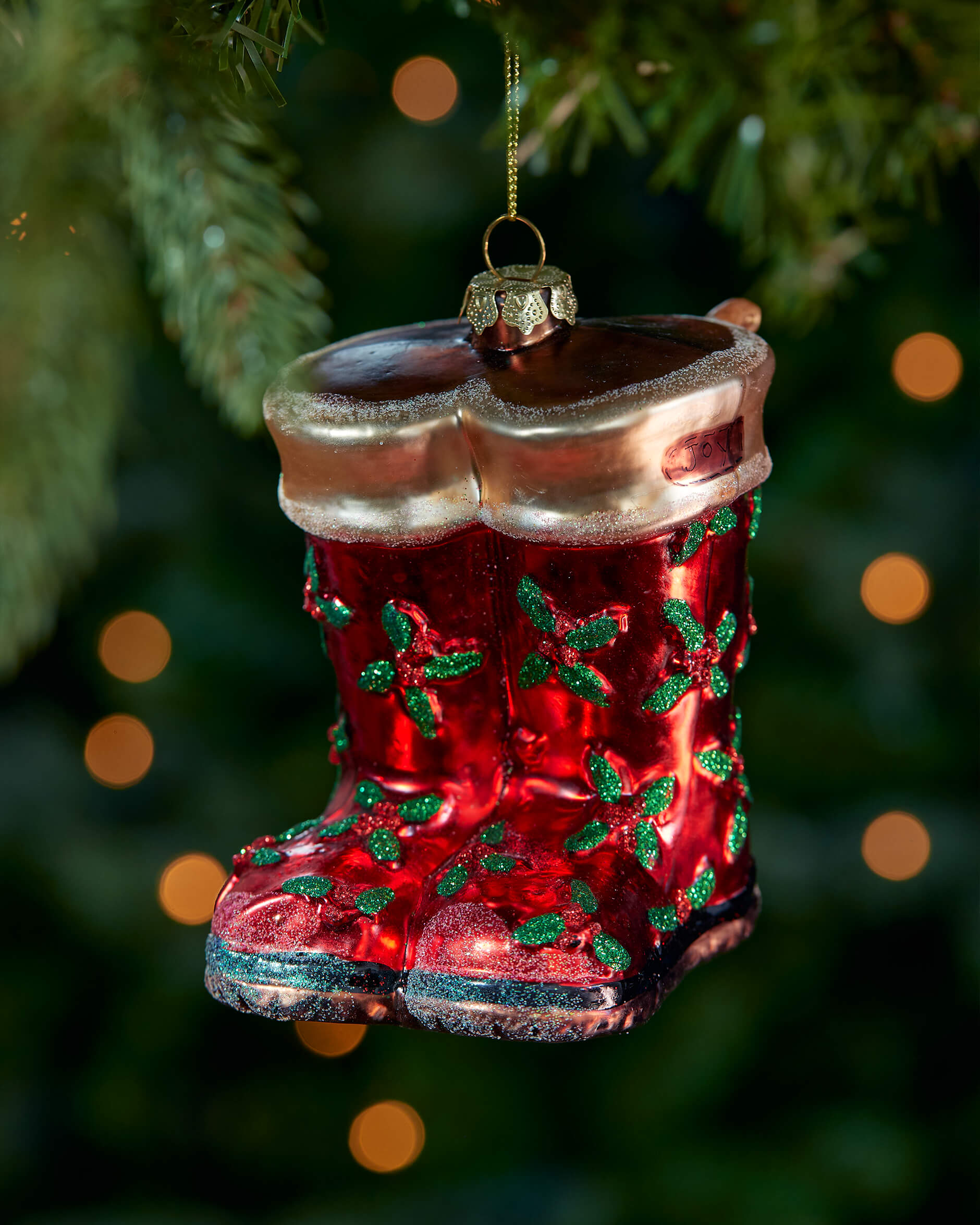 Nowell stövel julgransdekoration röd