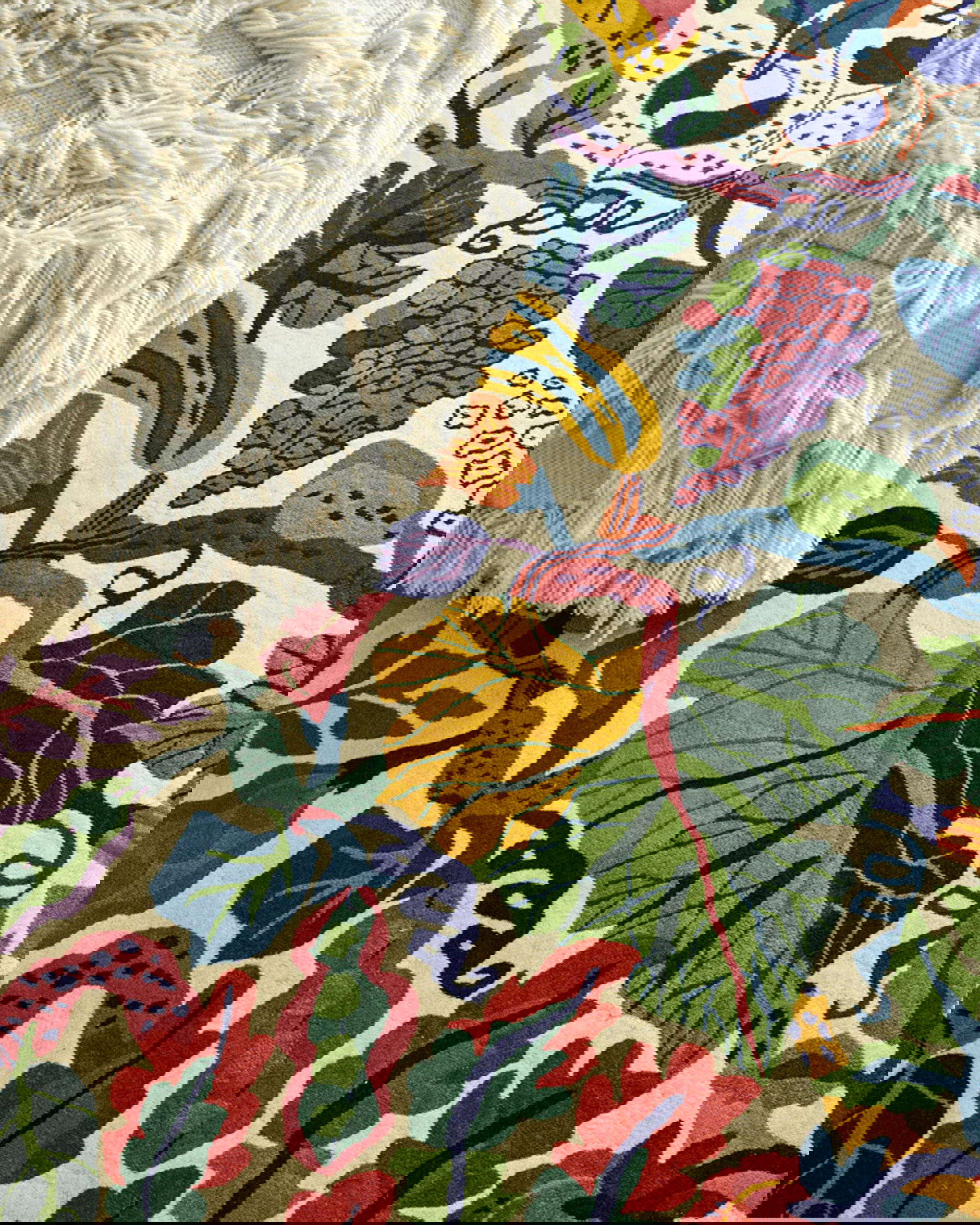 Heritage Garden round rug cream