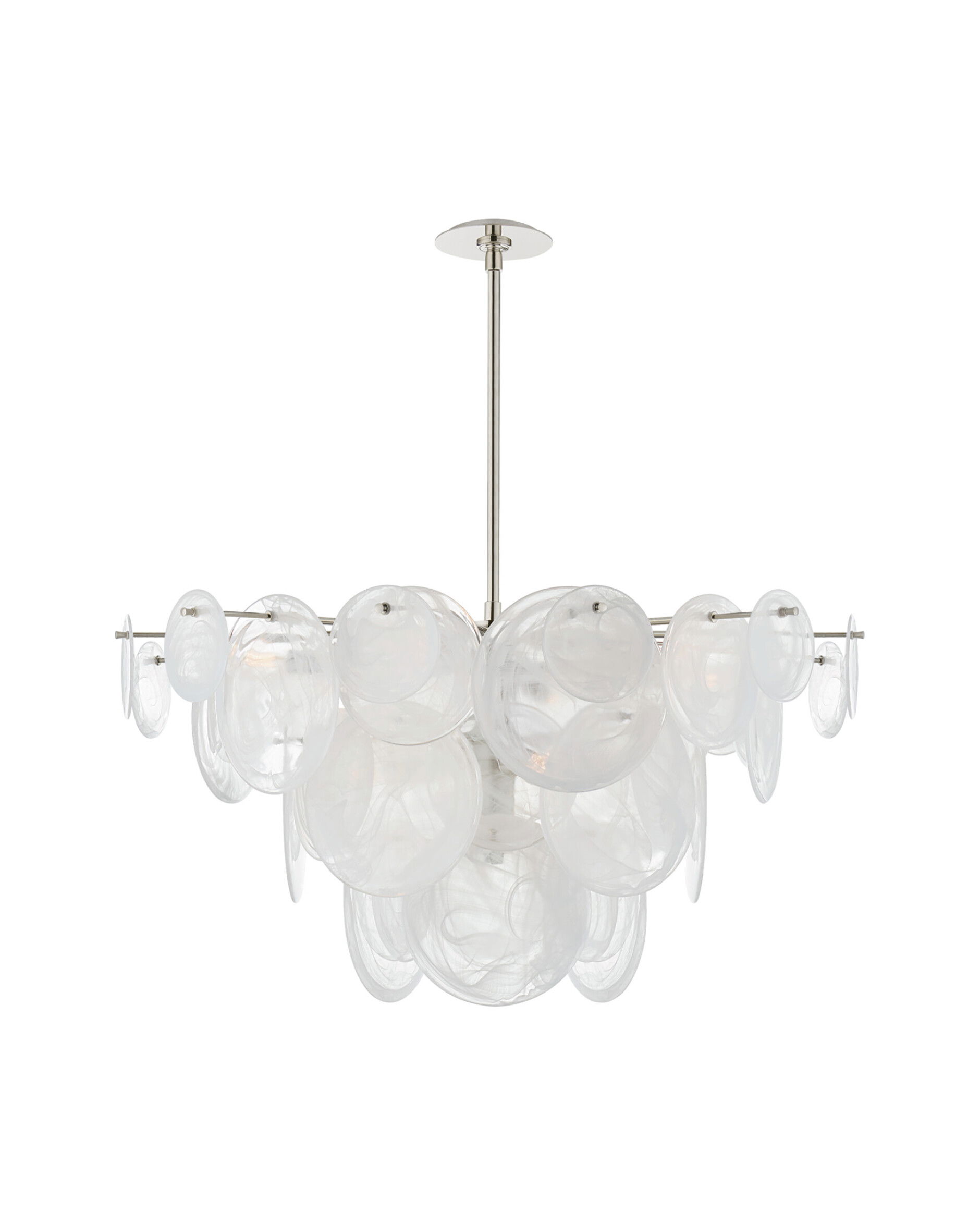 Loire takkrona nickel/vitt glas L