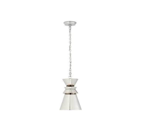 null - Alborg Small Stacked Pendant Antique- Burnished Brass/Black Shade