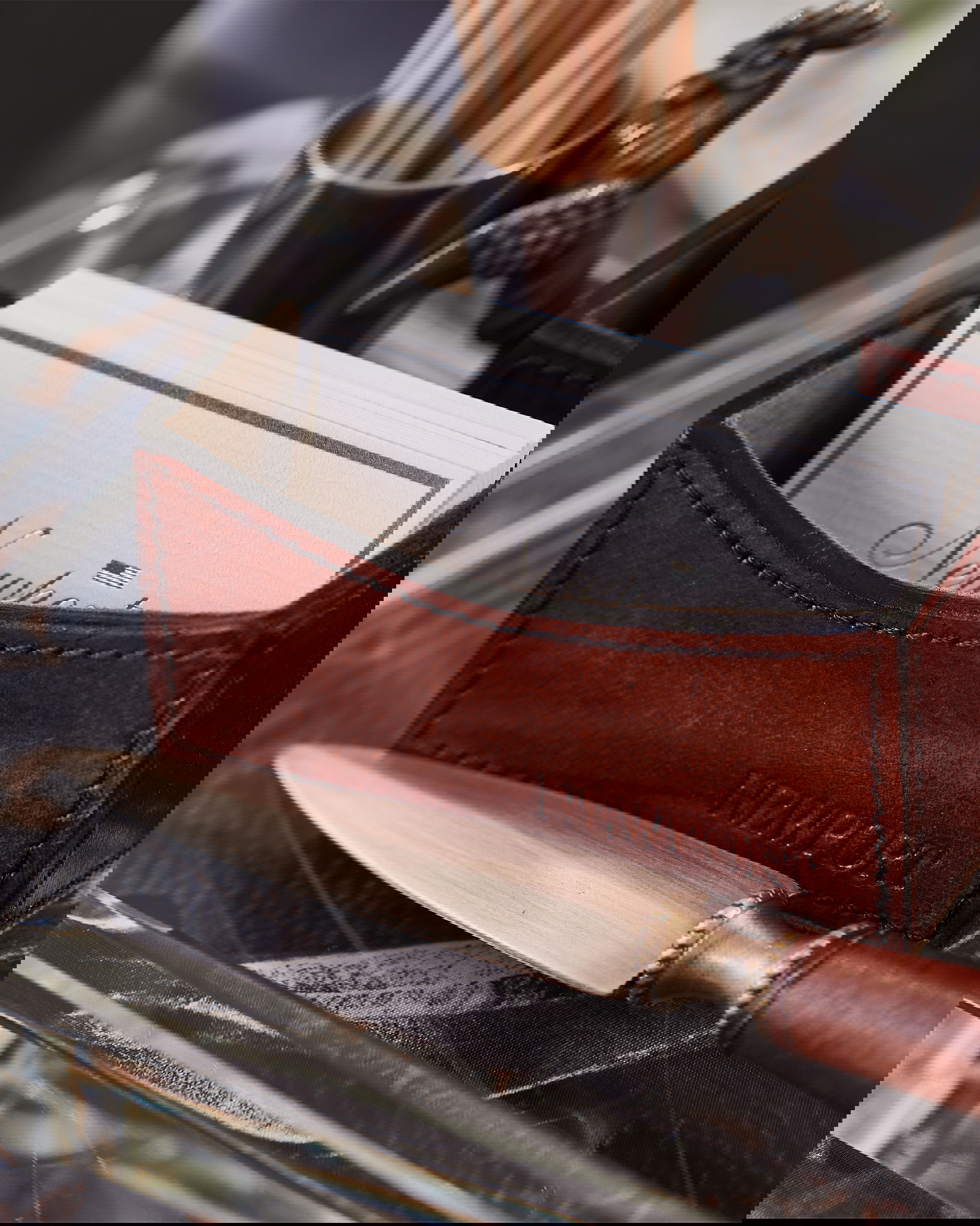 Kensington set förstoringsglas/brevkniv läder