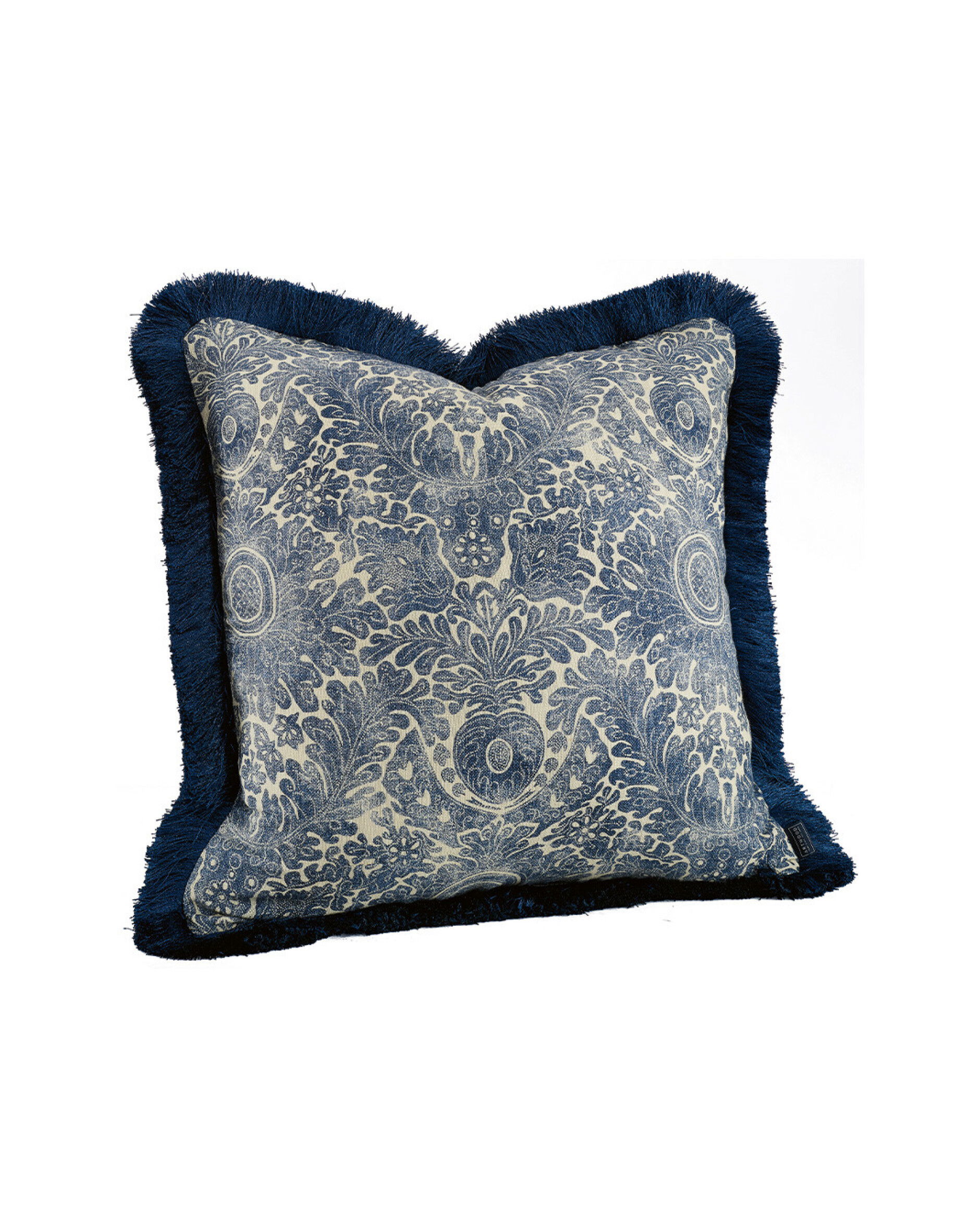 Medina kissenbezug fransen flower indigo