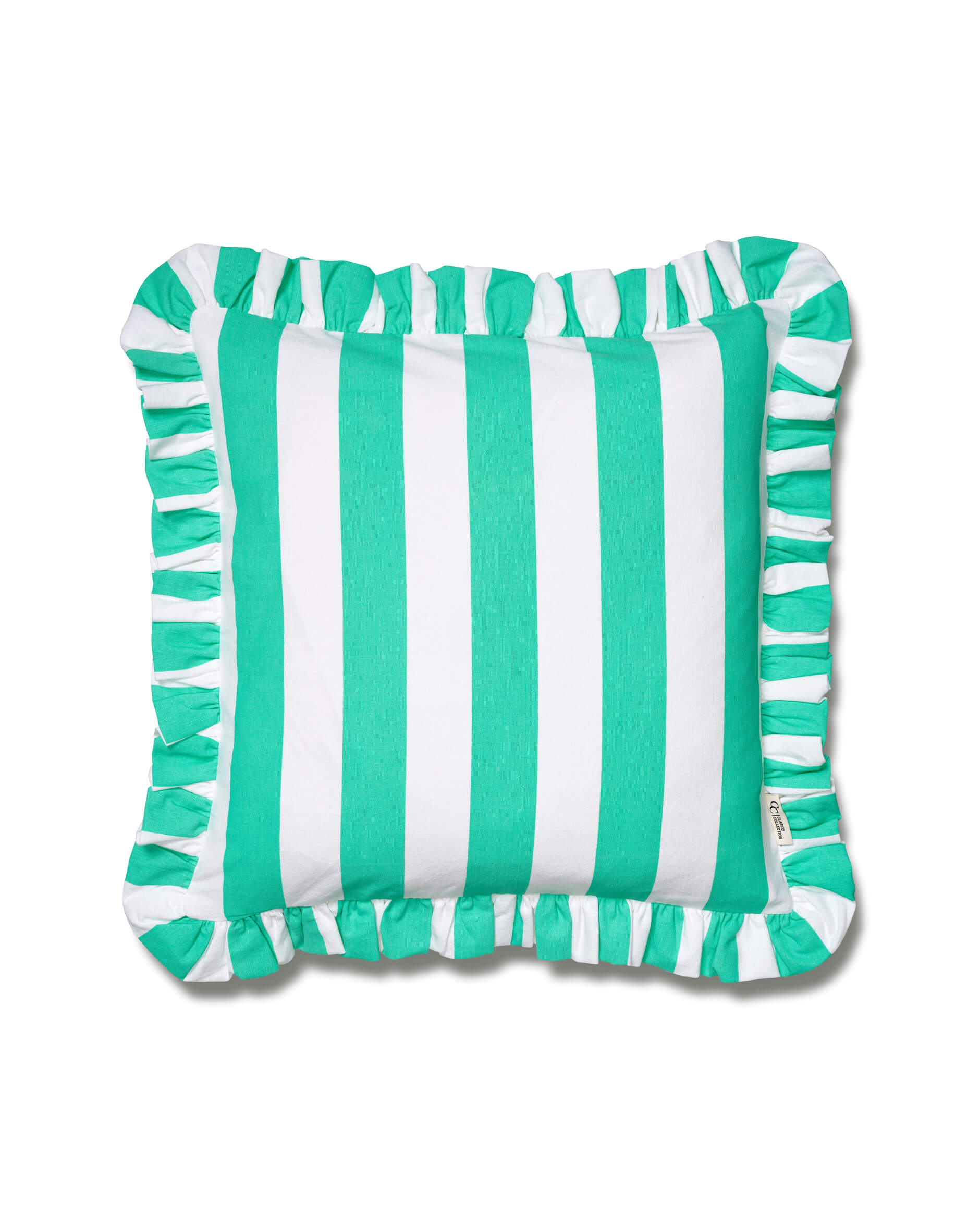 Ruffle Stripes kuddfodral sage
