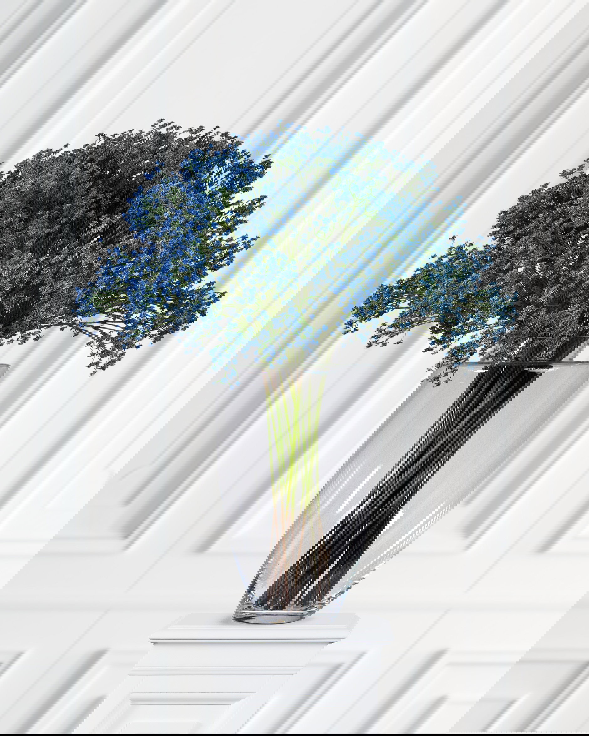 Brudslöja snittblomma blå