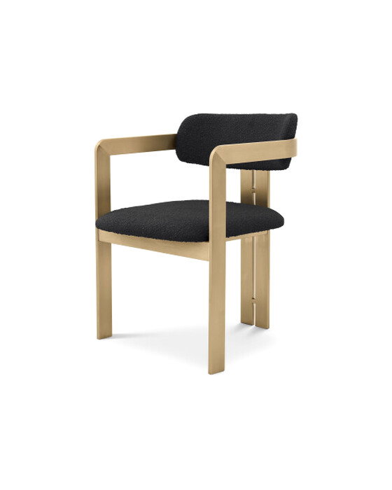 Donato Dining Chair Bouclé Black