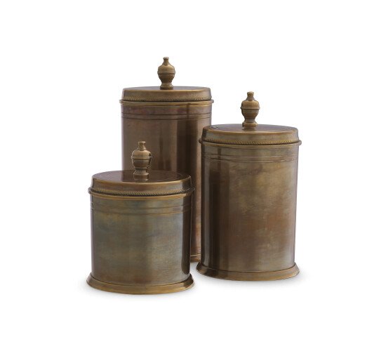 Vintage brass finish - Gaston cookie jars vintage brass