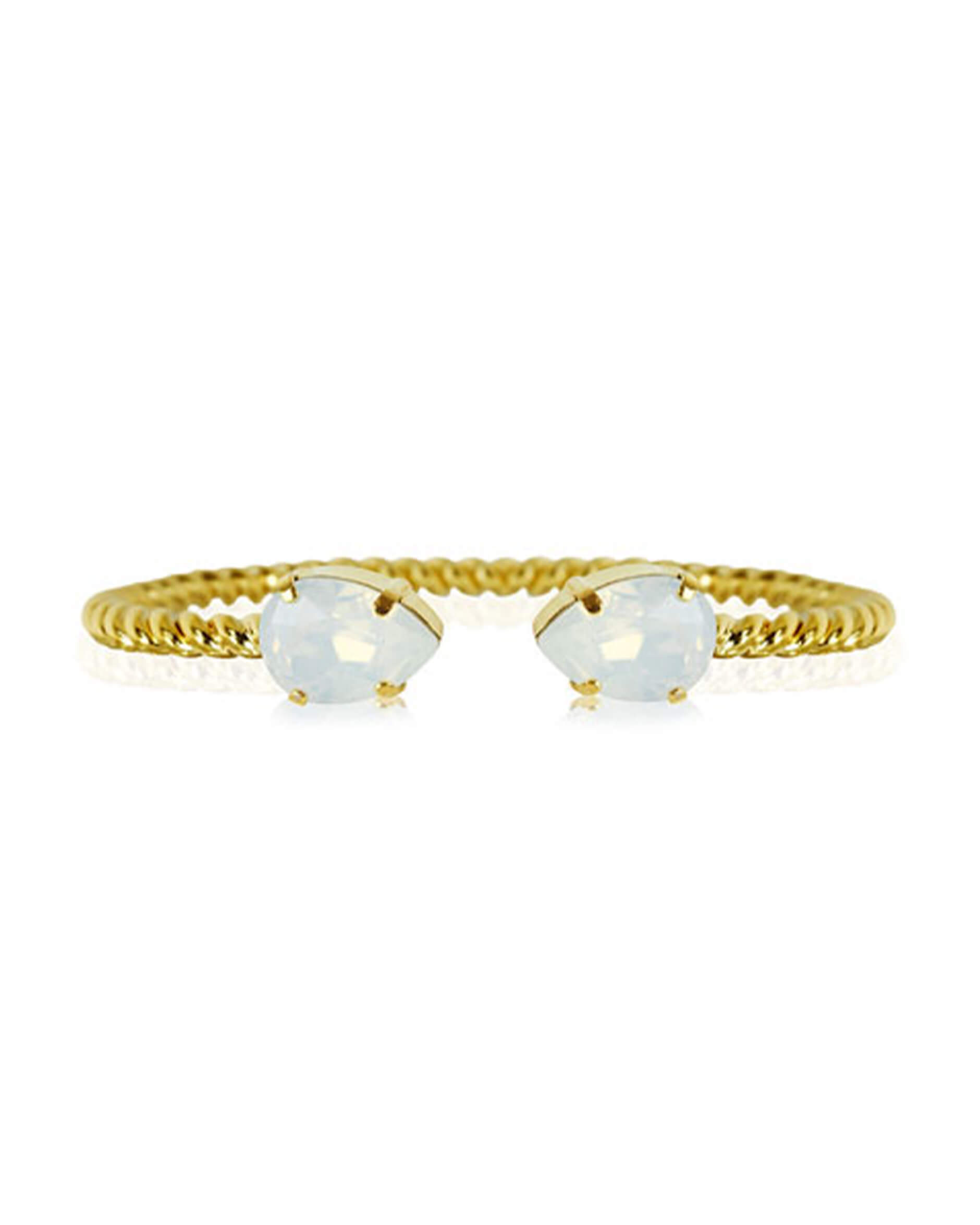 Mini Drop armband white opal guld