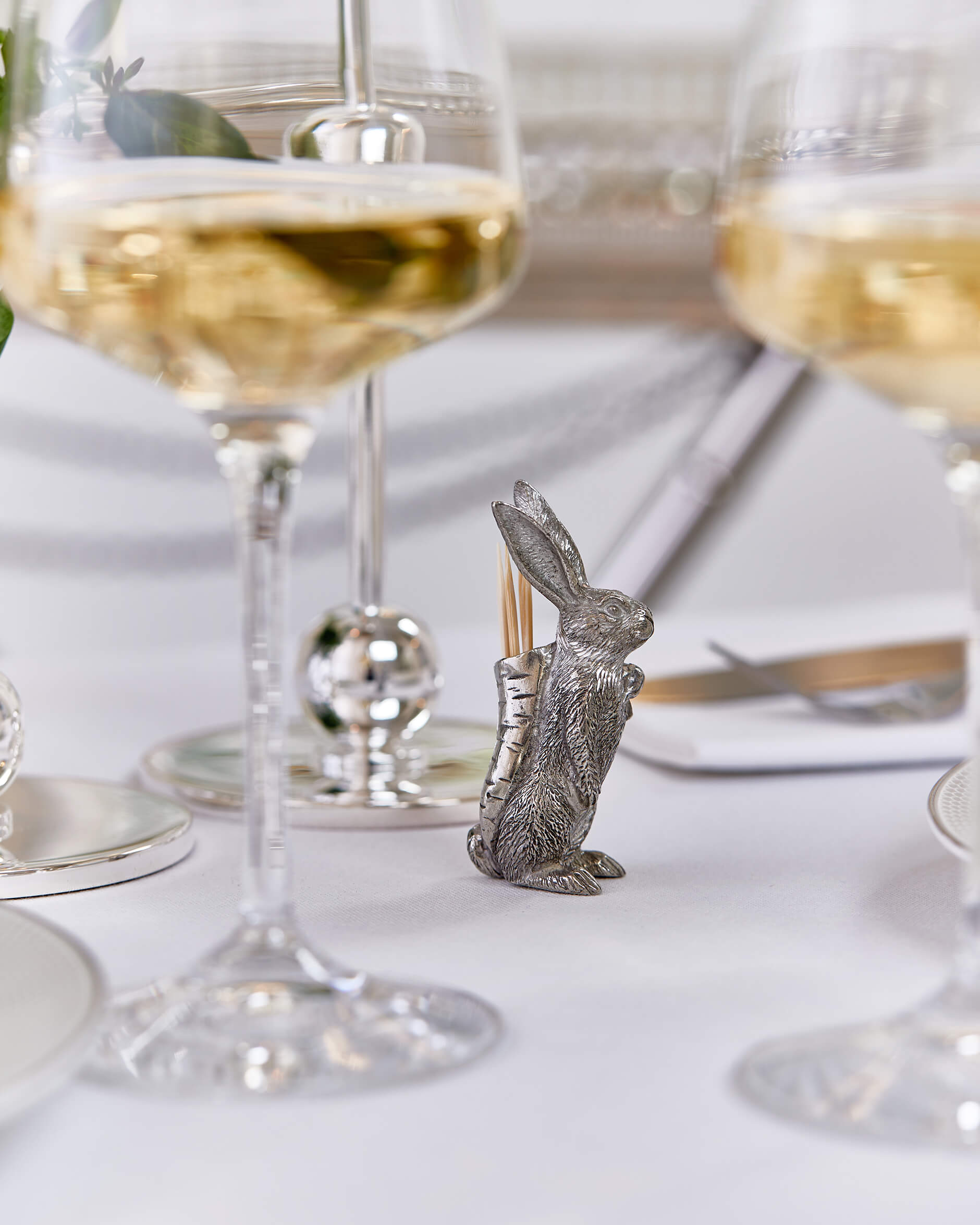 Kanin tandpetshållare tenn