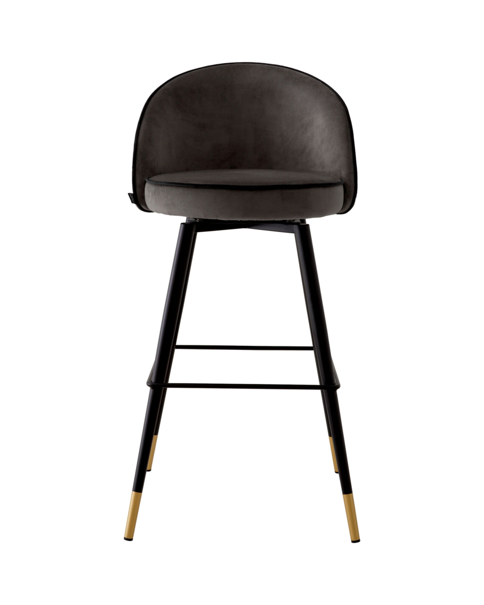 Cooper Bar Stool Roche Dark Grey Velvet Set of 2