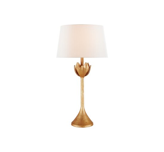 Antique Gold Leaf - Alberto Large Table Lamp White