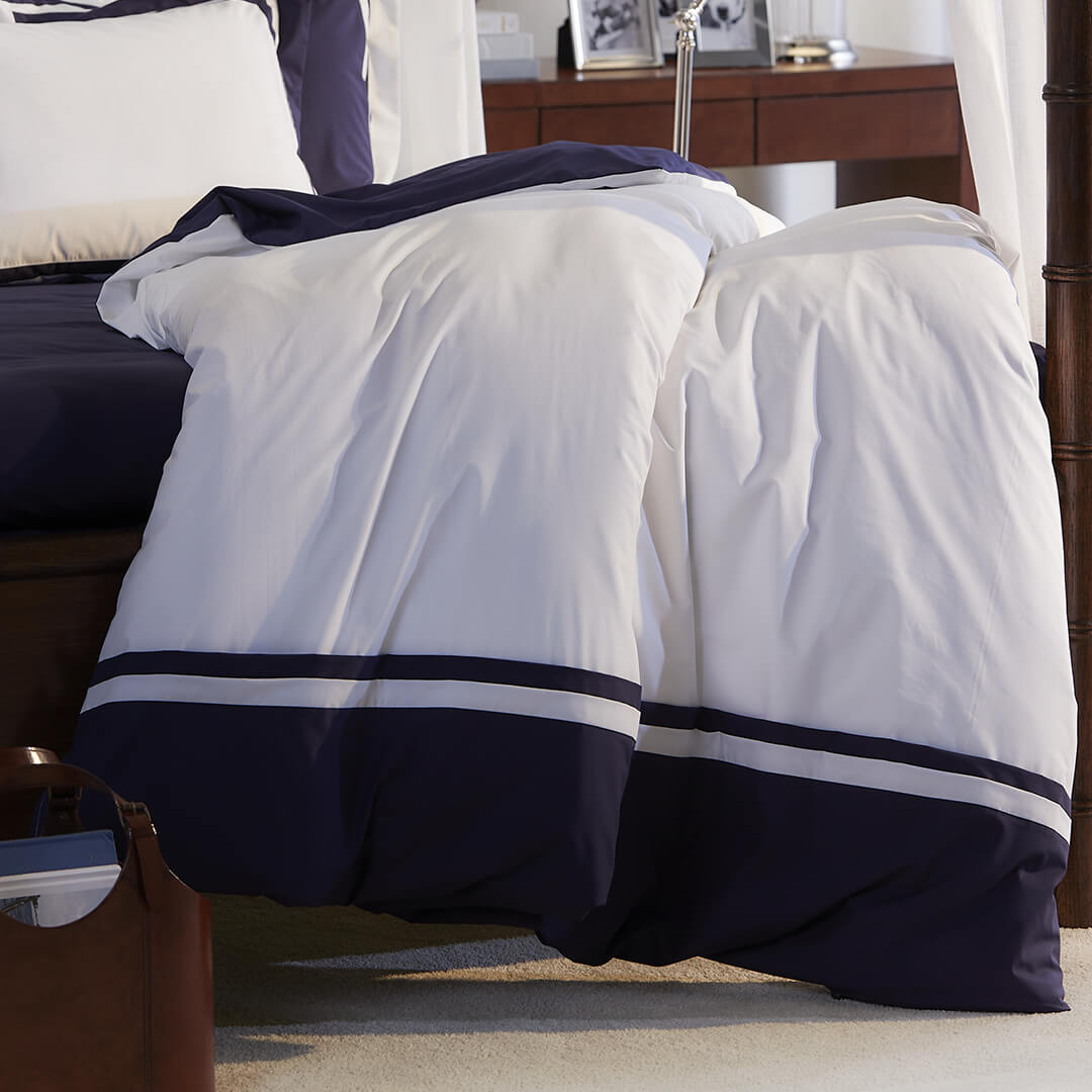 Belgravia påslakan vit/blå