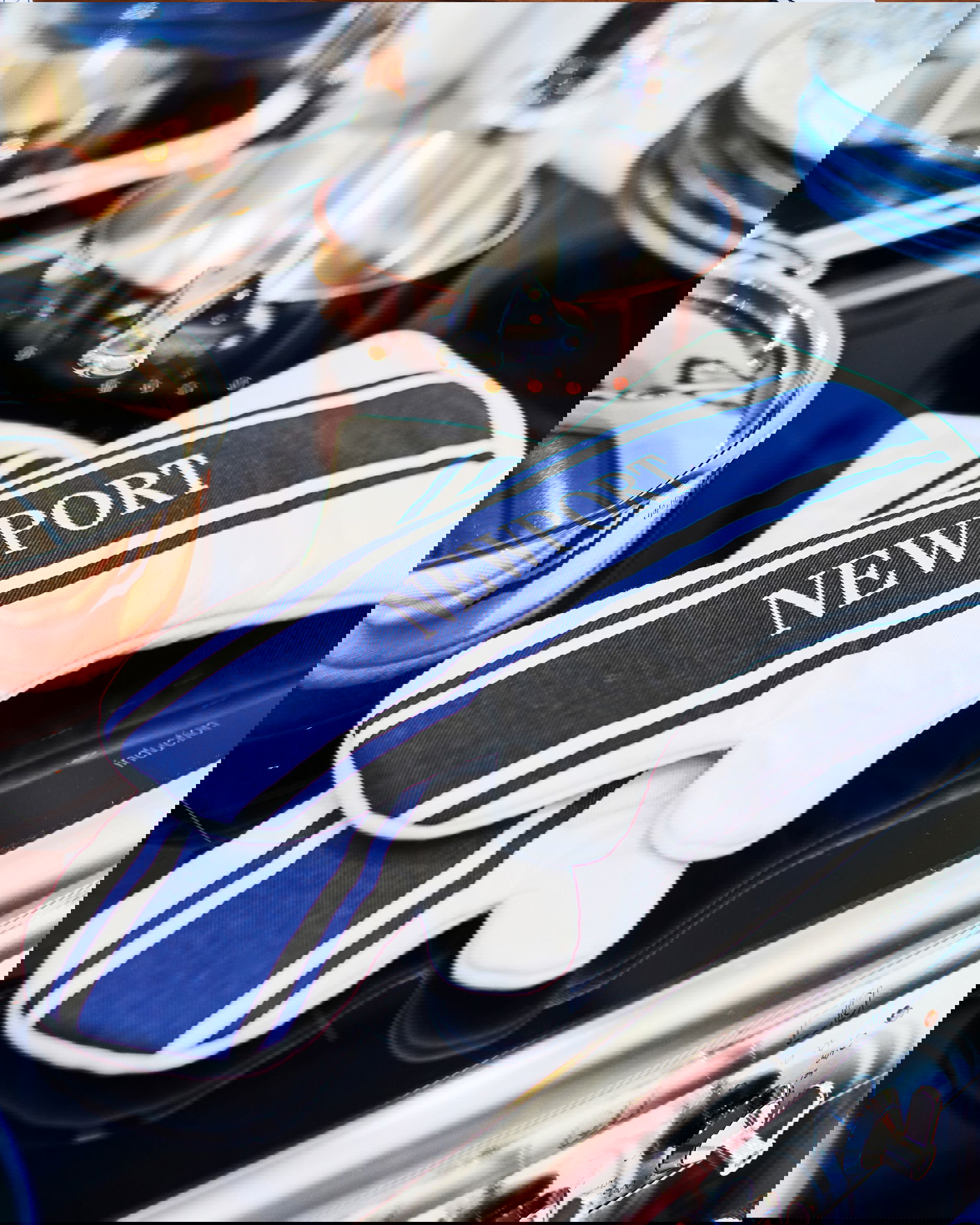 Provence grillhandske vit/blå