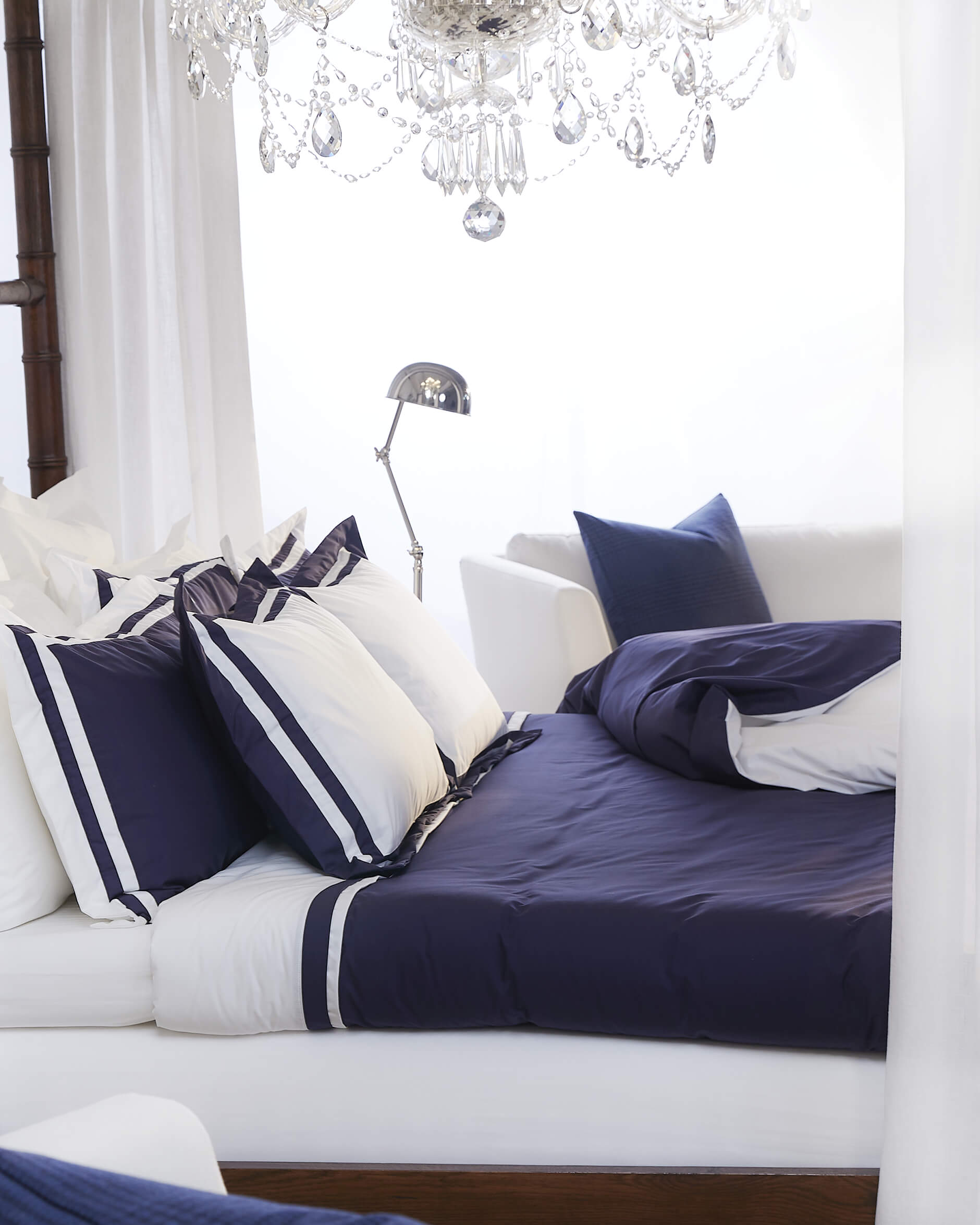 Belgravia påslakan blå/vit