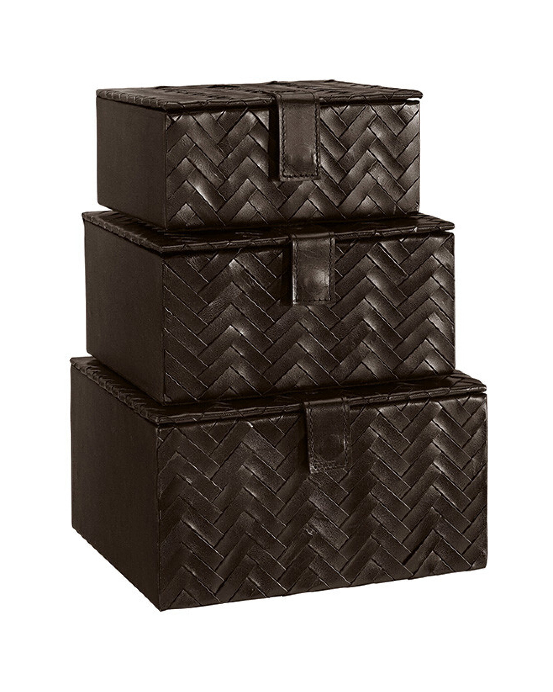 Fontana storage box dark brown 3-piece set