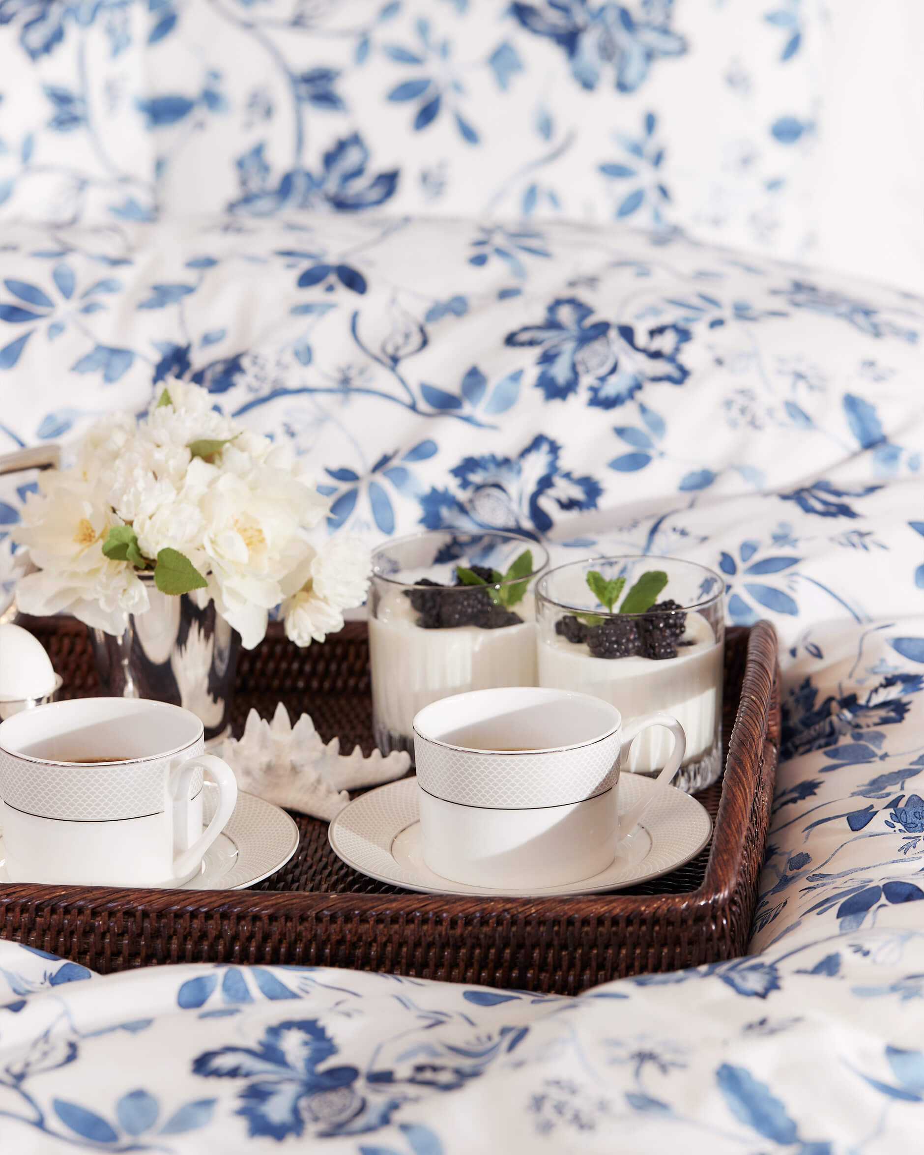 Somerset påslakanset blå/vit