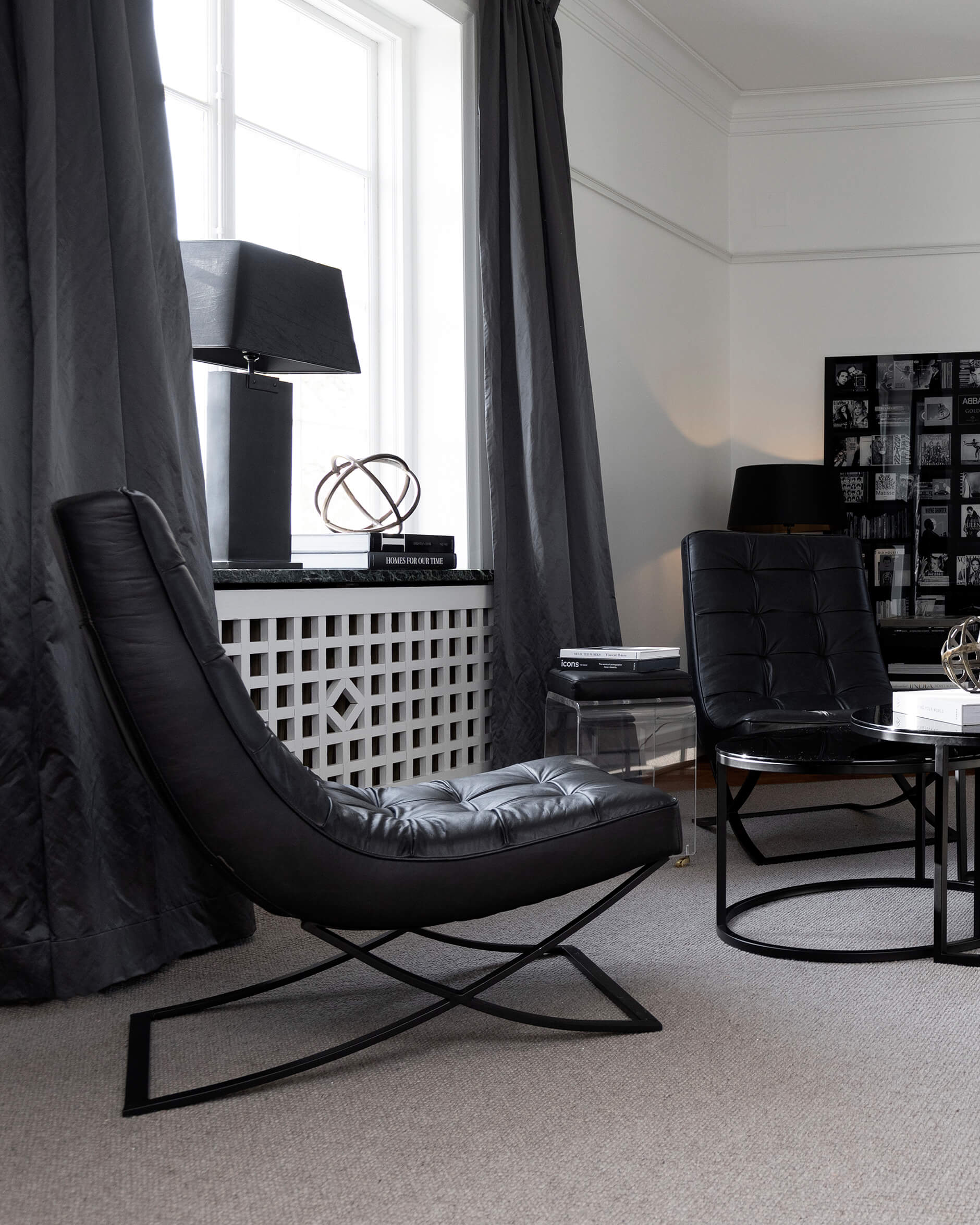 Rectangular lampskärm leather grey