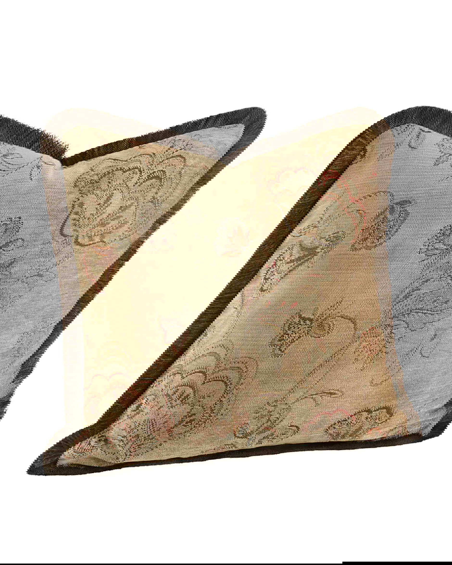 Miralago Flower Cushion Cover Fringes Beige OUTLET