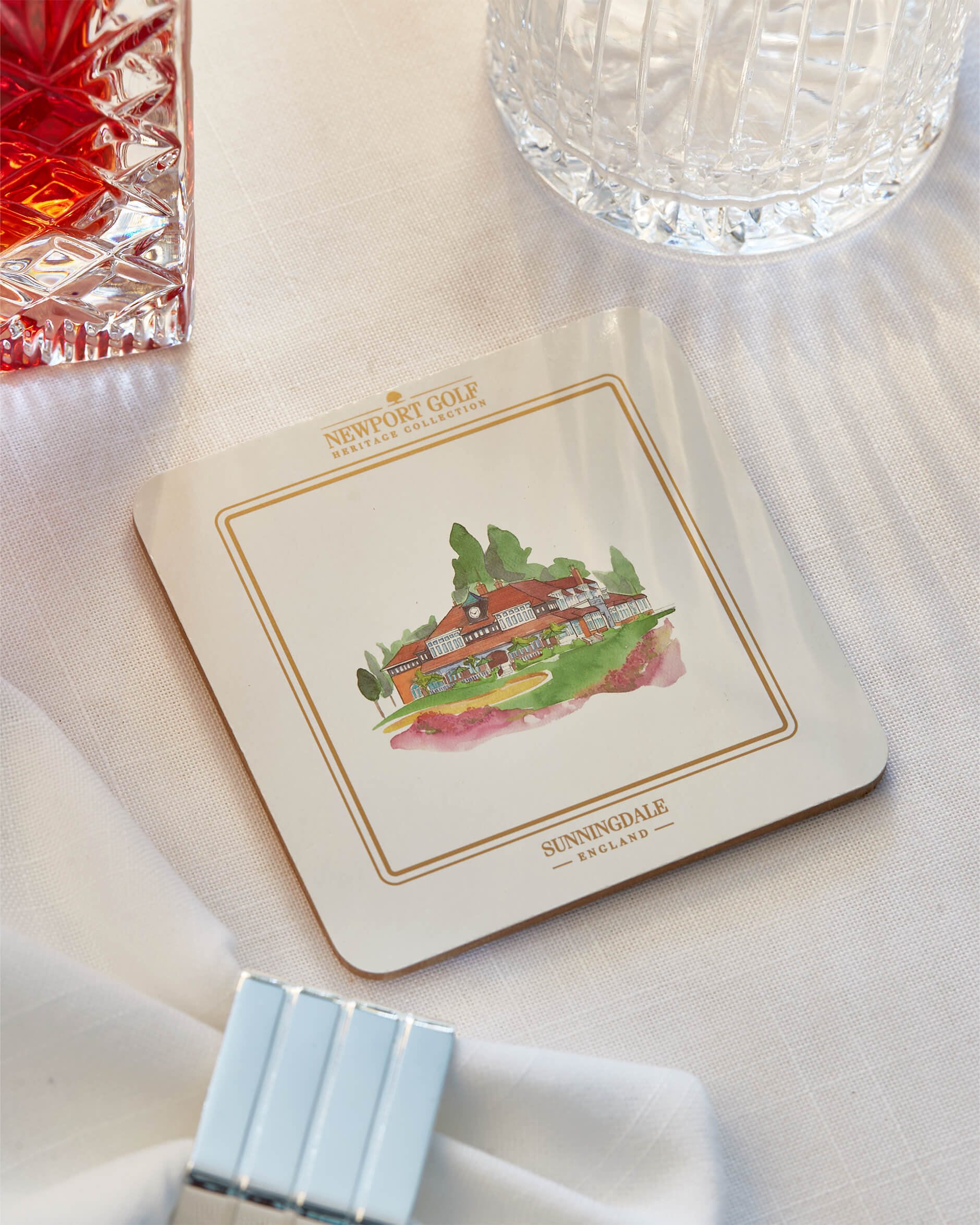 Clubhouse glasunderlägg vit 6-pack