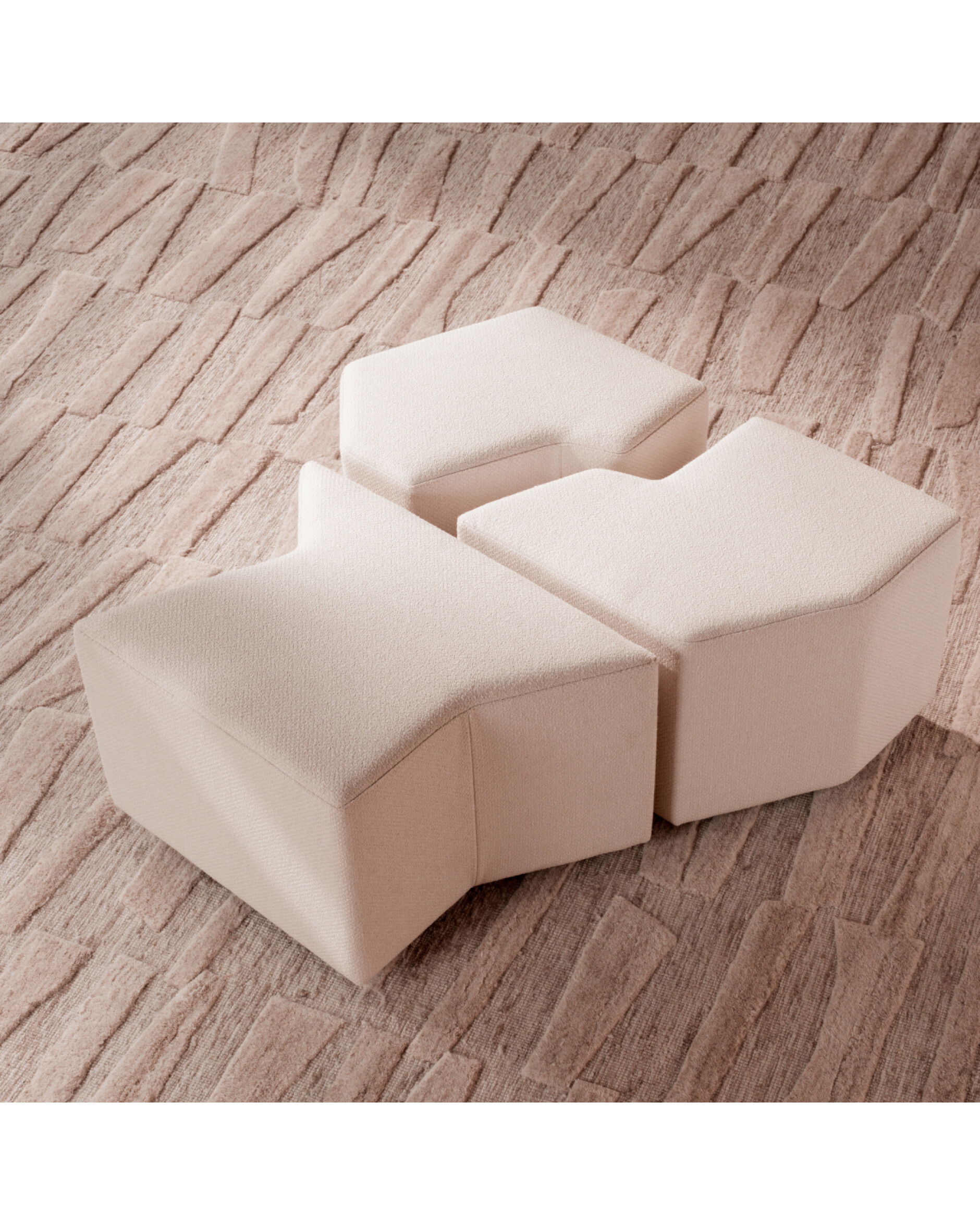 Filbert fotpall rêve cream 3-set