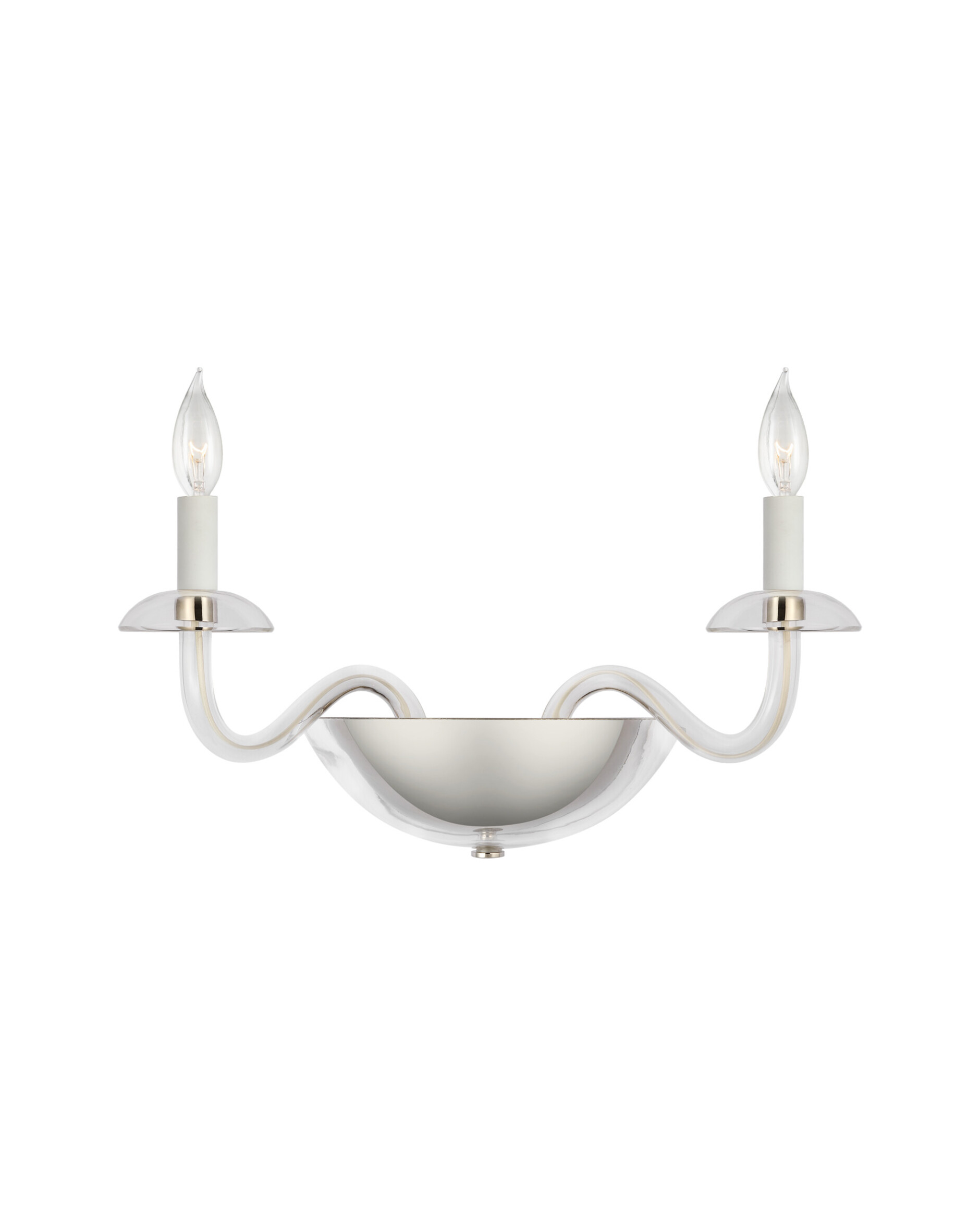 Brigitte vägglampa dubbel nickel S