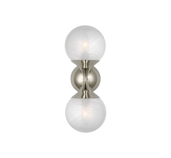 null - Cristol Small Double Sconce Polished Nickel