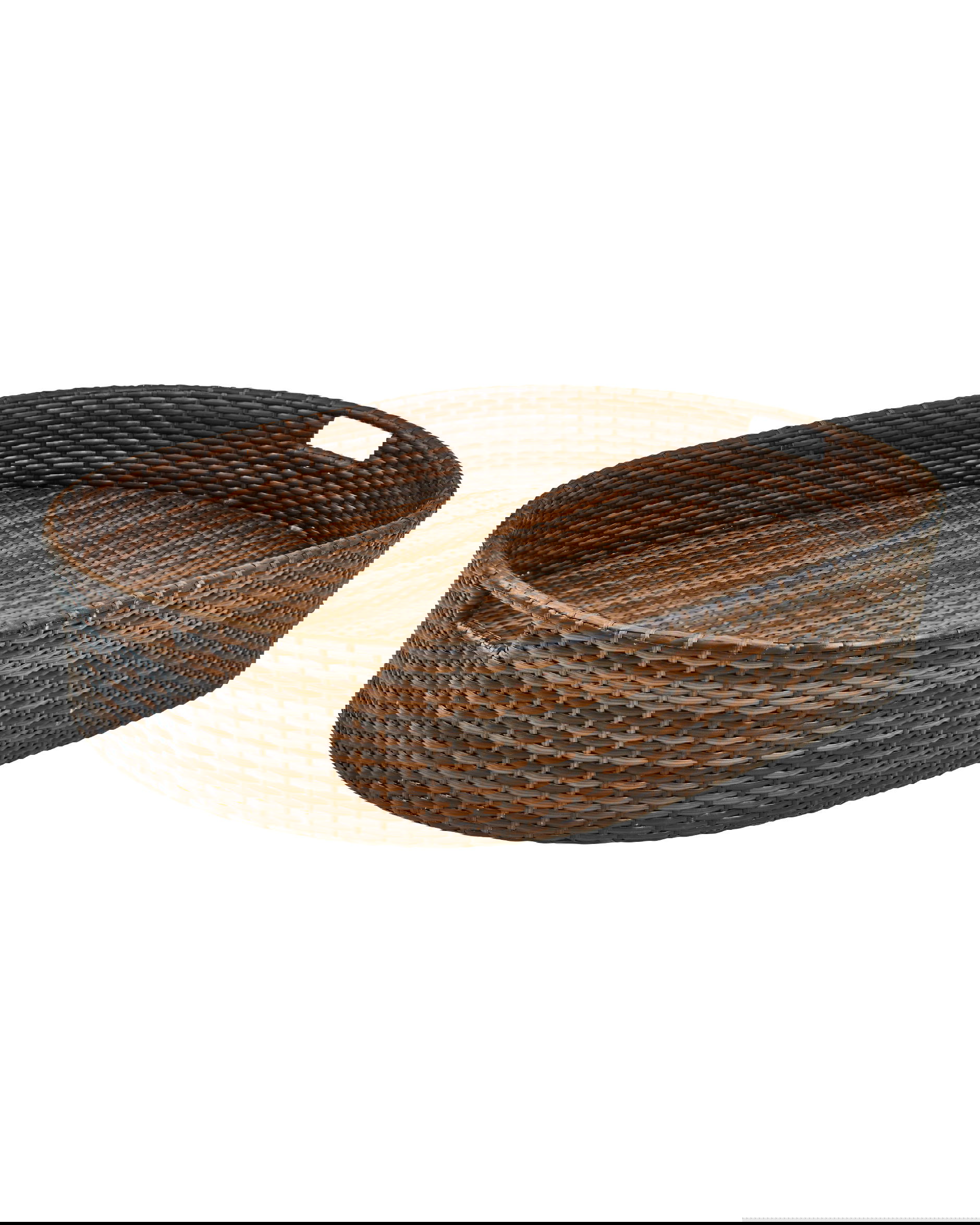 Flytande poolbricka oval brun