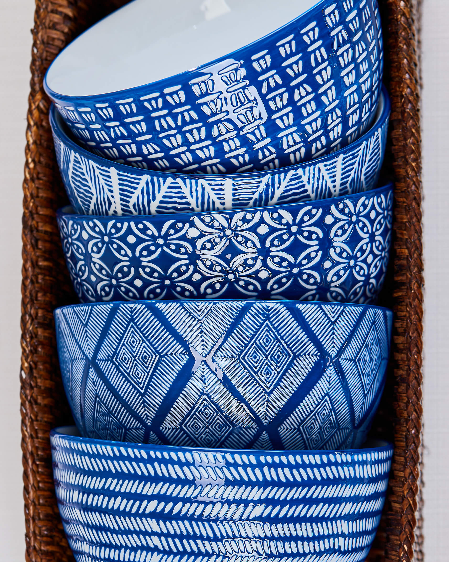 Capri Azzurra skålar blå/vit 6-pack