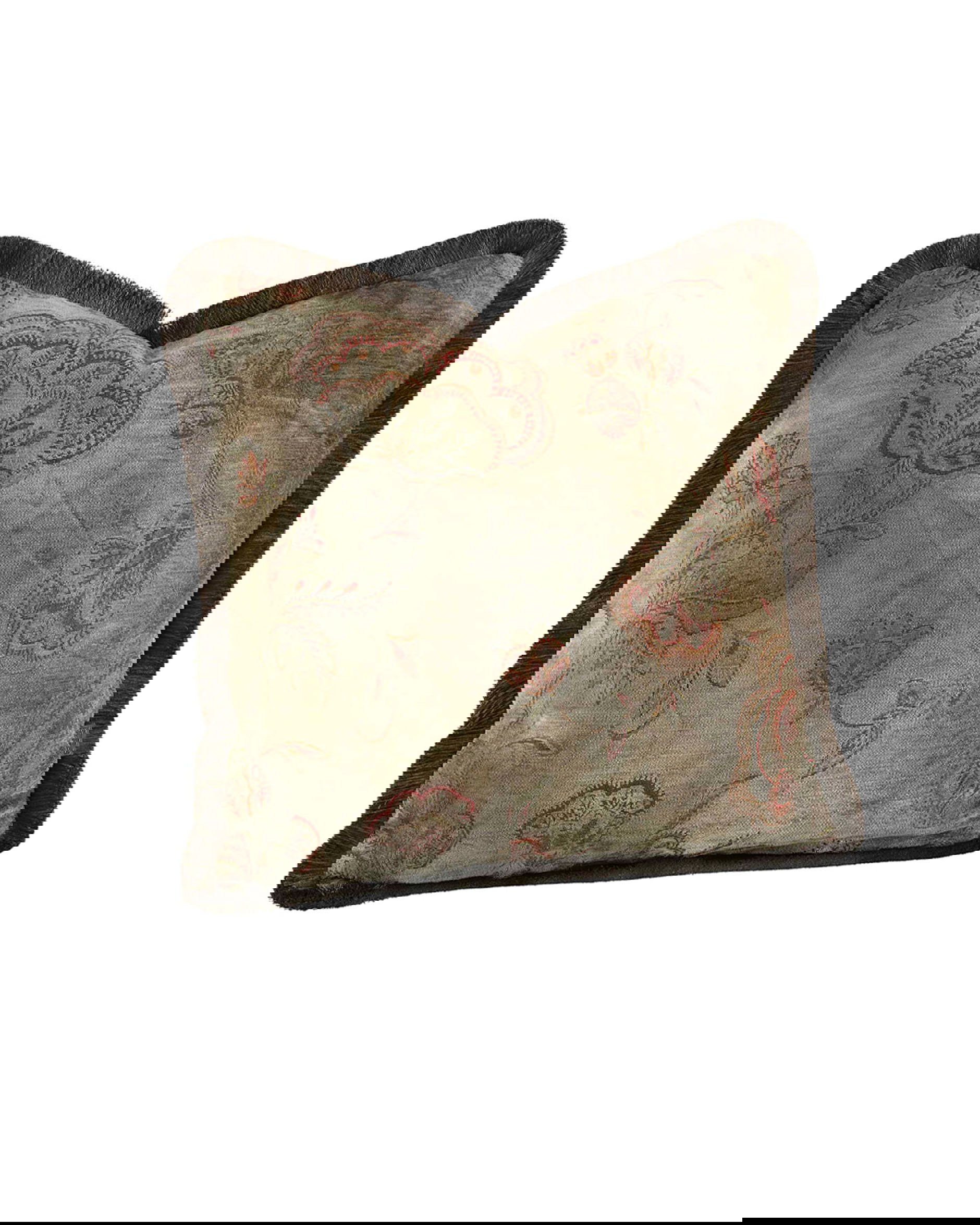 Miralago Flower -tyynynpäällinen hapsuilla taupe OUTLET