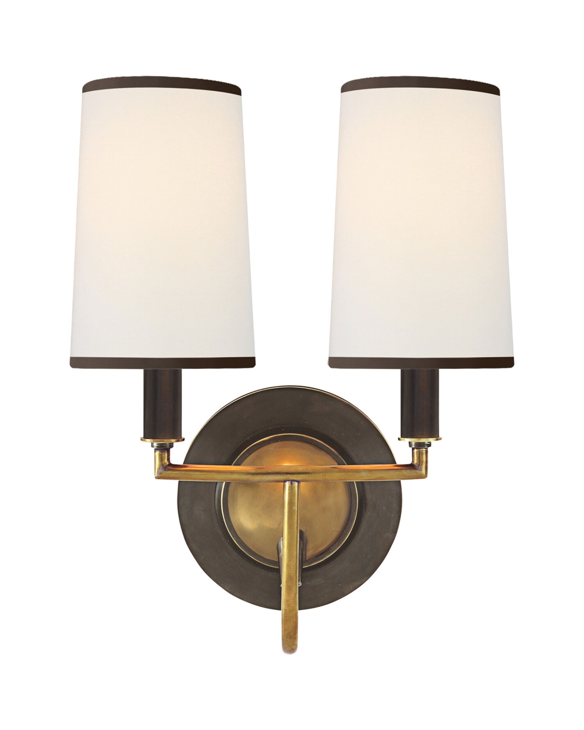 Elkins vägglampa dubbel brons/antik mässing