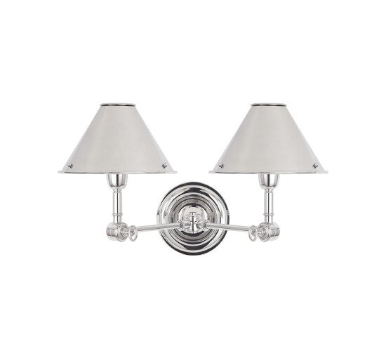 Polished Nickel - Anette Double Sconce Natural Brass