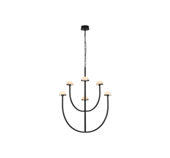 Bronze - Pedra Two-Tier Chandelier Polished Nickel Large