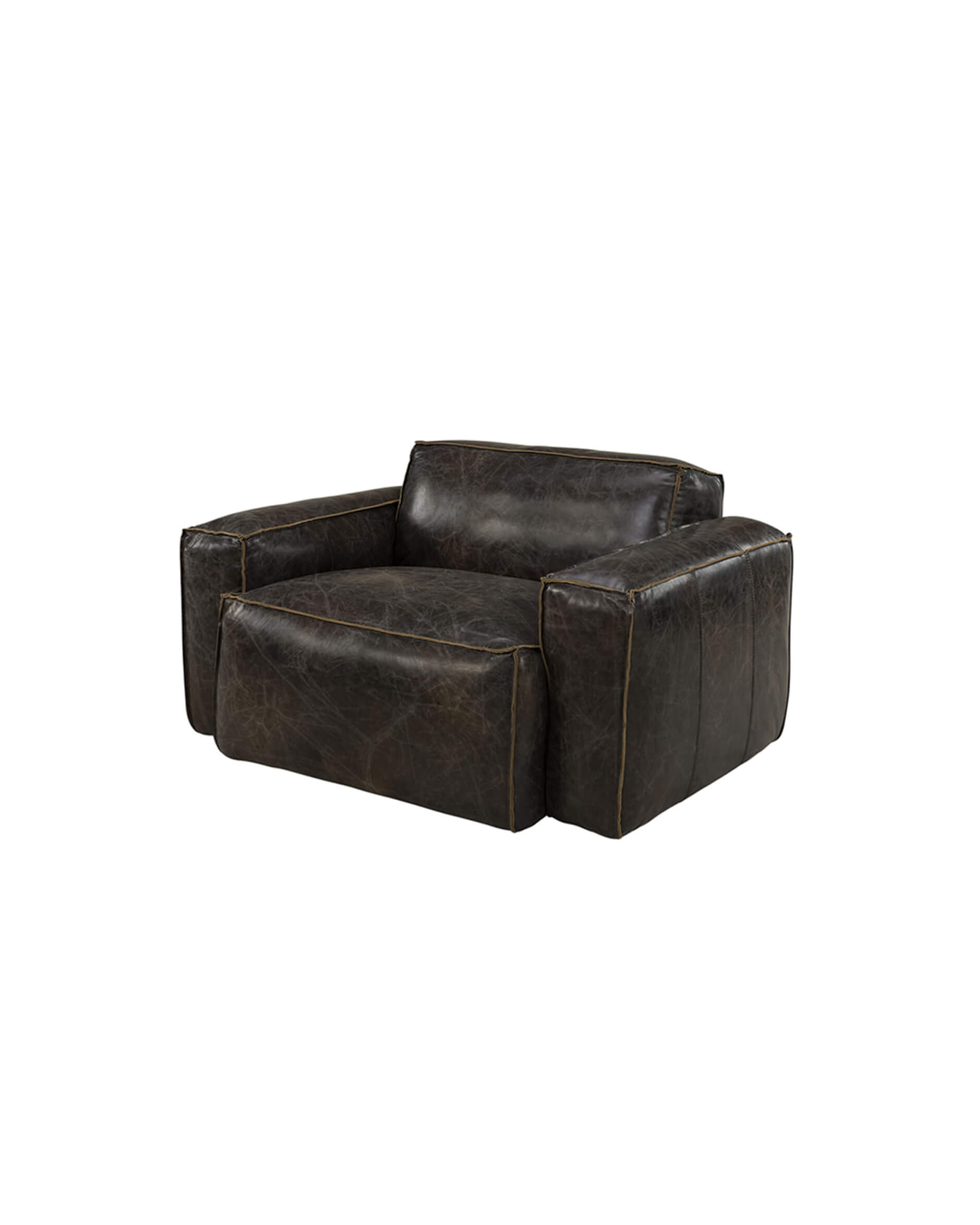 Buddy skinnfåtölj fudge