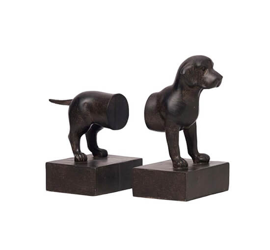 Beagle bogstøtte brun 2-pak