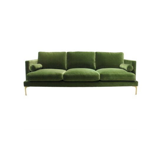 Brass - Bonham sofa 3-seater amazon green/black