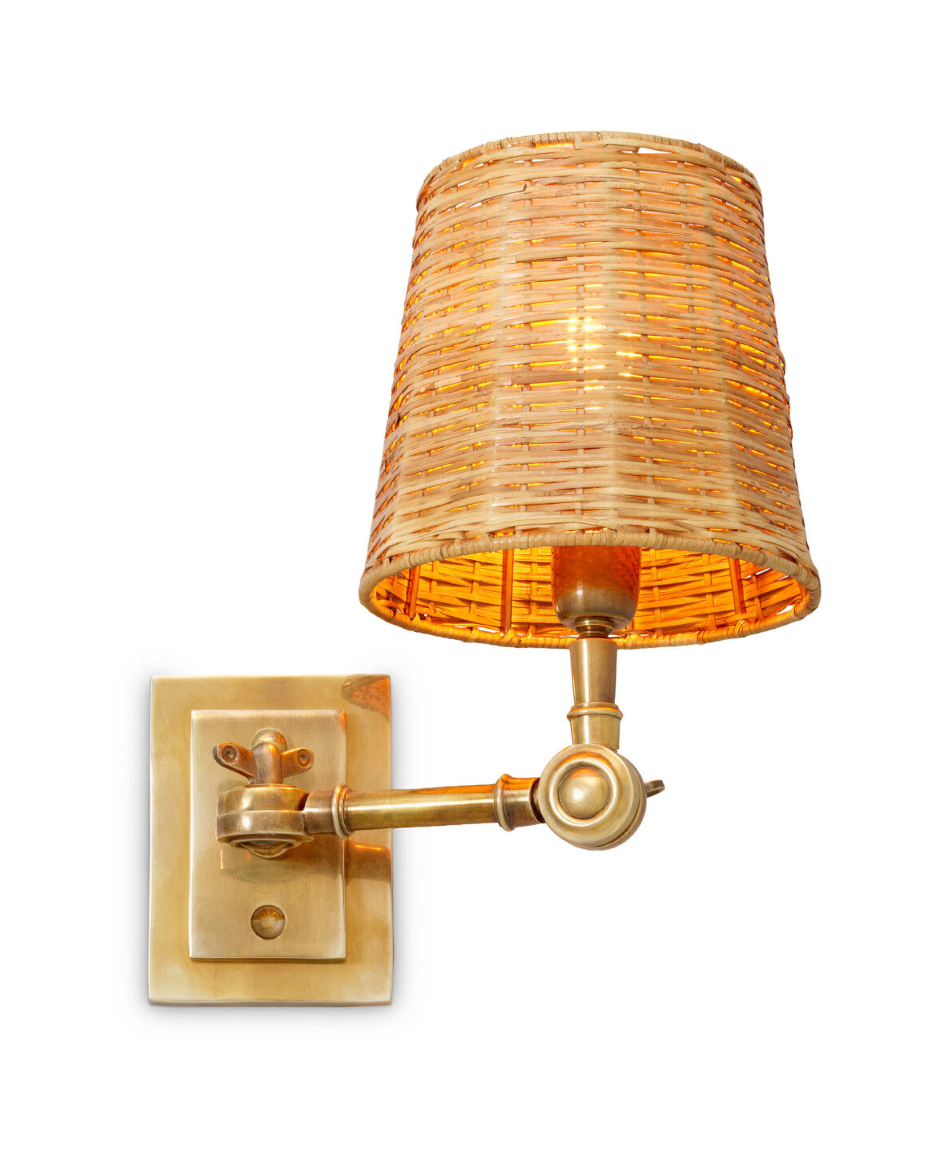 Wentworth Wall Lamp Brass/Rattan
