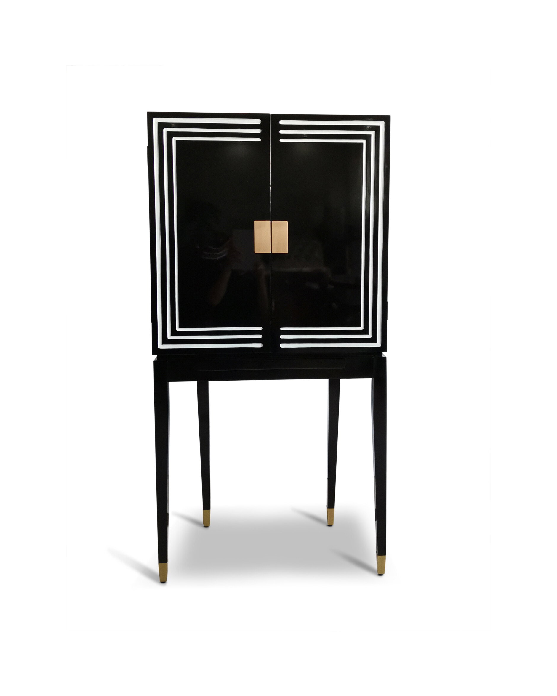 Art Deco Liqour Cabinet Black & White