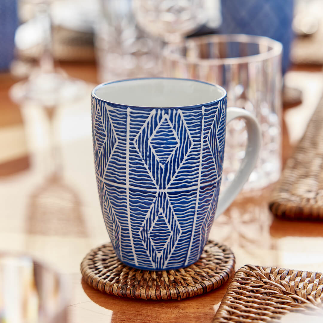 Capri Azzurra Mugs Blue/White 6-pack