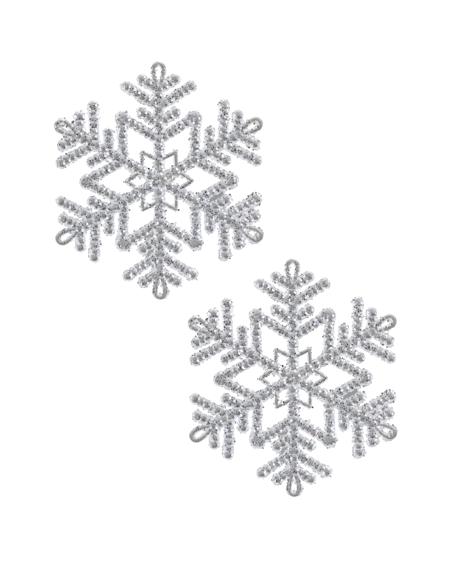 Glimma snöflingor julgransdekoration 2-pack