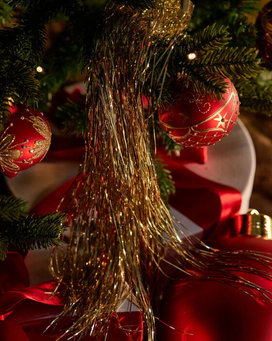 Lametta julgransdekoration glitter guld