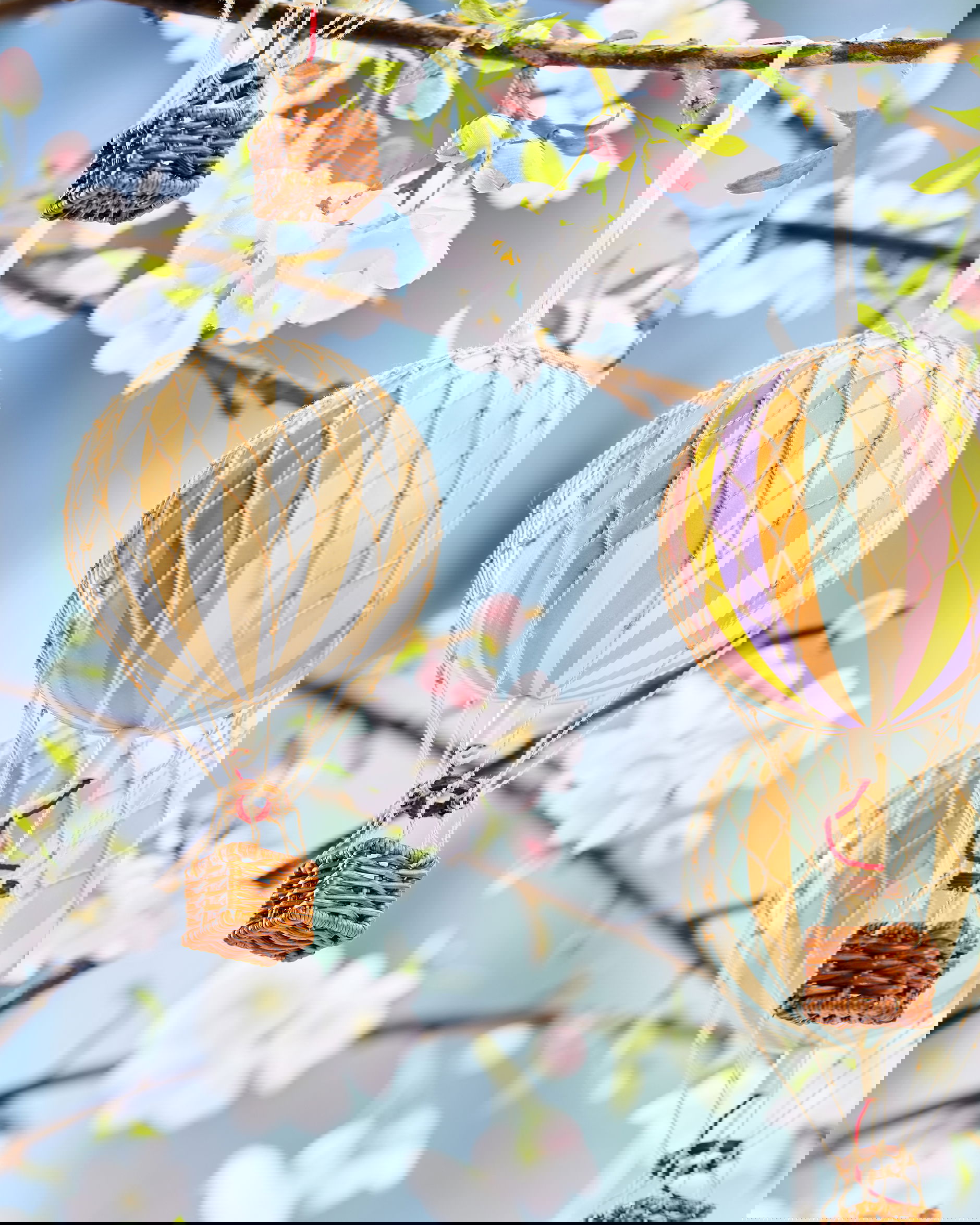 Hot Air Balloon Floating The Skies White