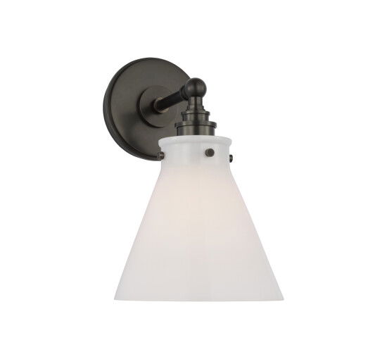 null - Parkington Small Single Wall Light Nickel/White glass