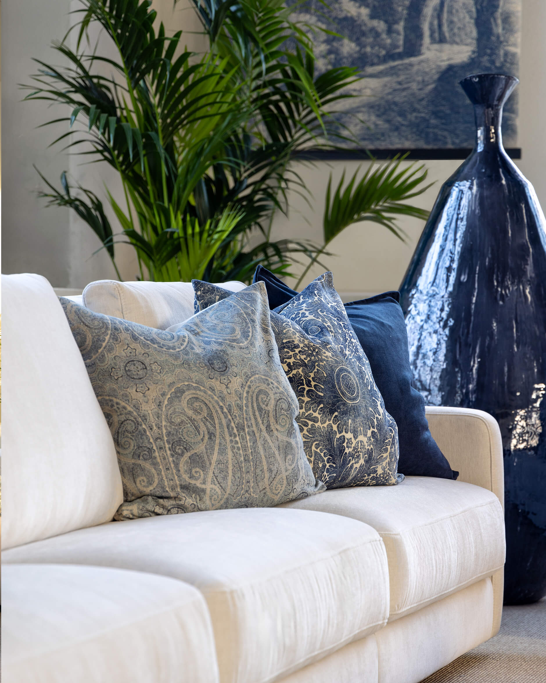 Belmont golvurna indigo hög